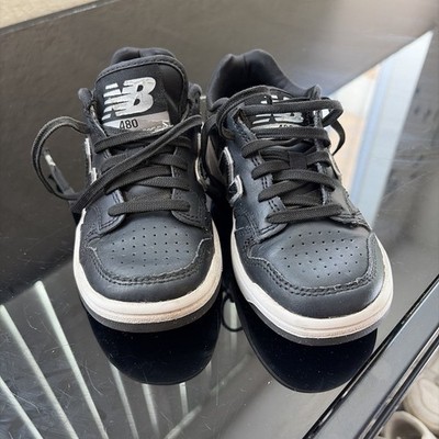 New Balance 480 Unisex Kids Low Top Lace-Up Sneakers Black/White Synthetic
