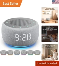 Calming Sound Machine with Gentle Alarm & Night Light - Perfect Sleep Aid