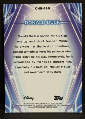 2026 Topps Chrome Disney Neon #CNE-196 Donald Duck Gold Shimmer