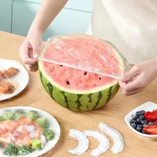 100PCS Disposable Food Cover Elastic Plastic Wrap for Bowls Plates Cups Fruit