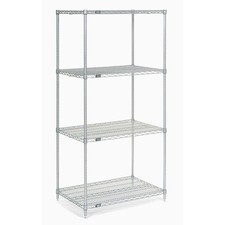 Nexel 5 Tier Chrome Wire Shelving Starter Unit 24"W x 21"D x 74"H