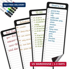 Magnetic Dry Erase List Board - 4"x12" Multifunctional List Board for Fridge - 6
