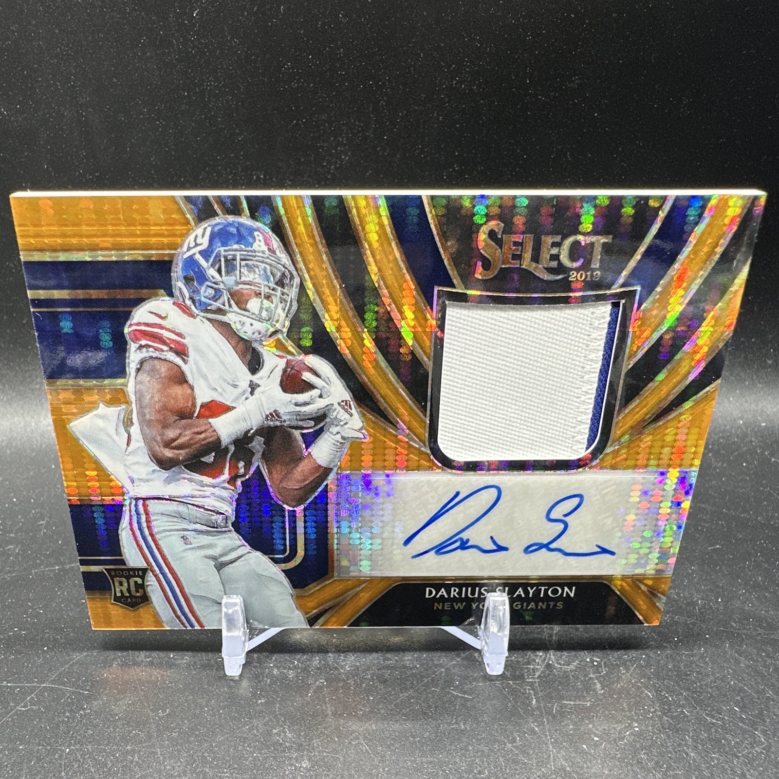 Darius Slayton Panini Select Rookie Signature Memorabilia Prizm #RMDY Orange Pulsar