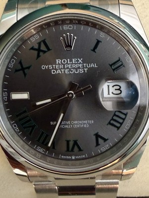 Unworn Rolex Datejust 41mm, Steel, Wimbledon, Slate, Oyster, 126300, dated 2026