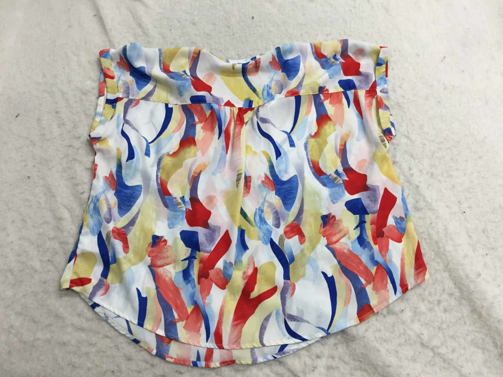 89th + Madison Blouse Womens XL Multicolor Wavy Sleeveless 1/4 Zip V Neck