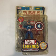 Marvel Legends Series 1 Captain America Action Figure 2002 Toy Biz Damaged