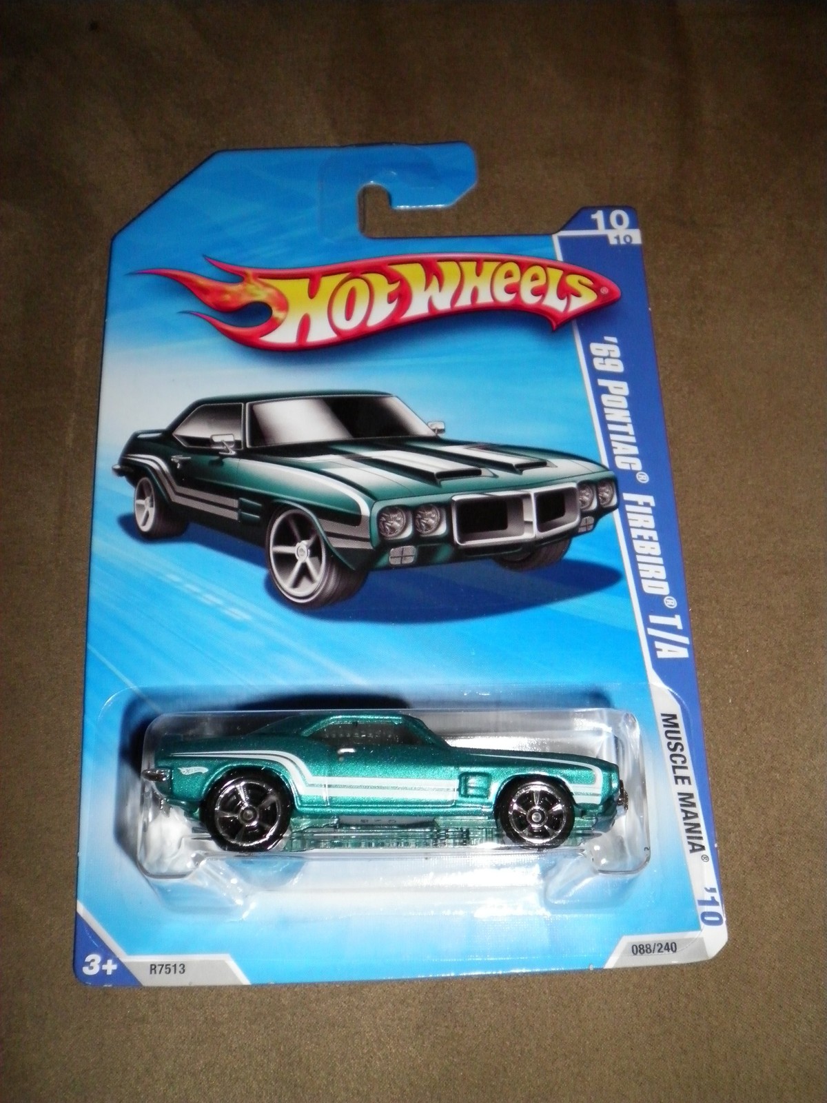 Hot Wheels 2010 Muscle Mania 10 Of 10 Teal '69 Pontiac Firebird T/A Toy