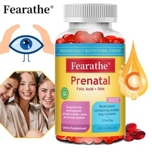 Vitamines prénatales avec acide folique & DHA, Folate de soutien au développement du cerveau foetal