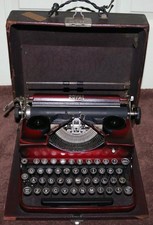 VINTAGE ROYAL PORTABLE TYPEWRITER RED thumbnail