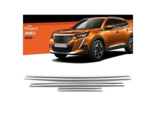 Fensterleisten für Peugeot 2008 Zierleisten Edelstahl Chrom ab 2020 Silber 6tlg