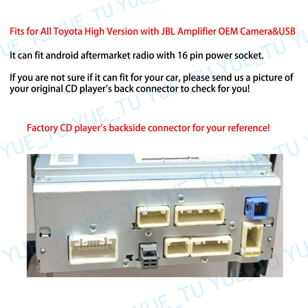 New Radio Power Harness Cable For Toyota – USB Adapter & OEM JBL Amp Support