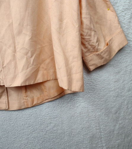 Alex Marie Women Suit 24W Peach Linen Blend 3/4 Sleeve Lined Jacket Blazer - Picture 12 of 15