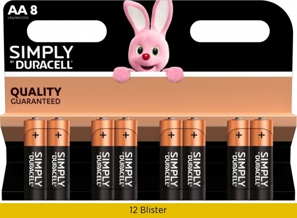 Simply Alcalina Stilo Bl.8Pezzi Mn1500 Blister  12 Duracell DU032 DBA68