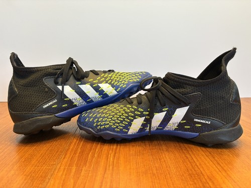 Adidas size 3 Youth Predator Freak Soccer Turf Shoes Indoor Cleats Black Blue - Picture 4 of 13