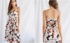 Forever 21 Contemporary Floral Front Button Summer Midi Sundress Size XS