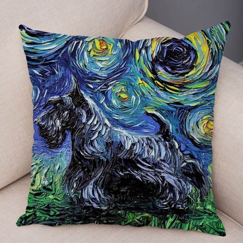 Colorful Pet Shepherd Dog Cushion Cover Pillow Case Pillow Covers Decor Oil - Picture 13 of 37