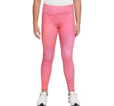 NWT Nike One Girls Dri-FIT Printed Training Tights Pink Size L DJ5901 622