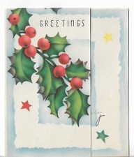 Vtg Christmas Card approx 4x4.75