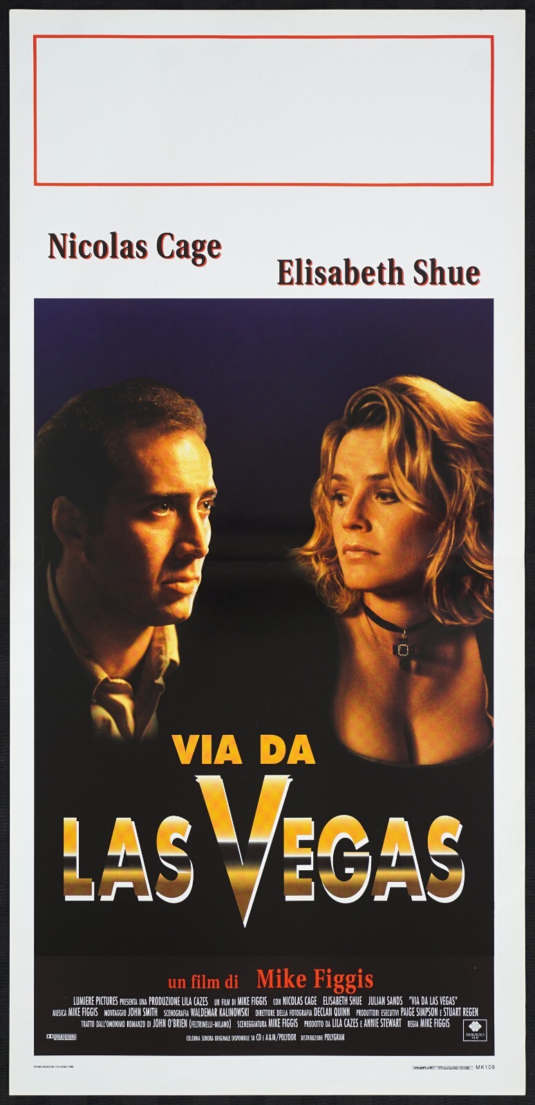 Locandina originale film Via da Las Vegas (1995) - Regia di Mike Figgis