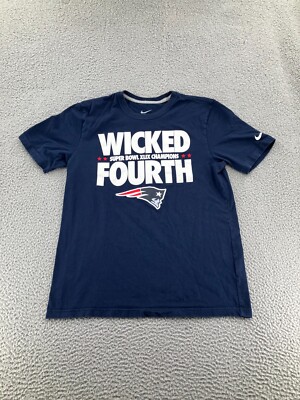 New England Patriots Shirt Mens Large Nike Wicked Fourth Super Bowl  Champion Tee