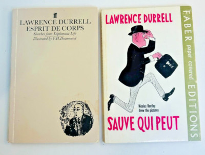Lawrence Durrell Lot of 2 Paperback Books Espirit De Corps and Suave Qui Peut 