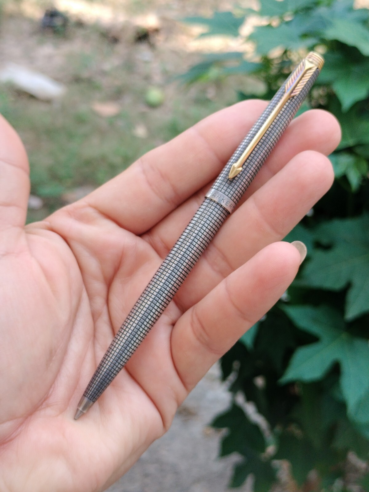 Rare Vintage PARKER 75 USA Cisele Sterling Silver Ballpoint Pen Gold ...