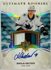 2020-21 Upper Deck Ultimate Nikolai Knyzhov Rookie Patch Auto 22/99 #170 Sharks