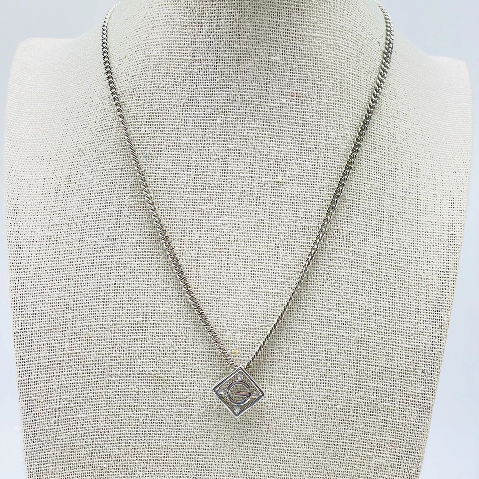 GUESS Collar Pendientes Perforados Conjunto de Joyería Tono Plata Estrás Foto 2 de 4