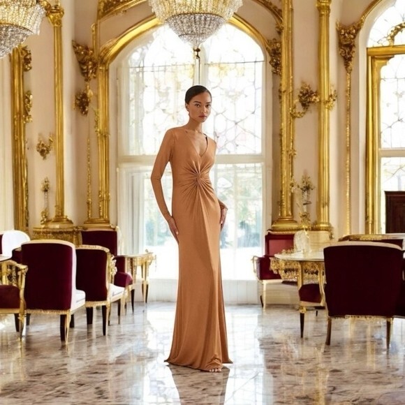 lauren ralph lauren metallic jersey dress Lauren Ralph Lauren Women's Buckle-Trim Metallic Jersey Gown