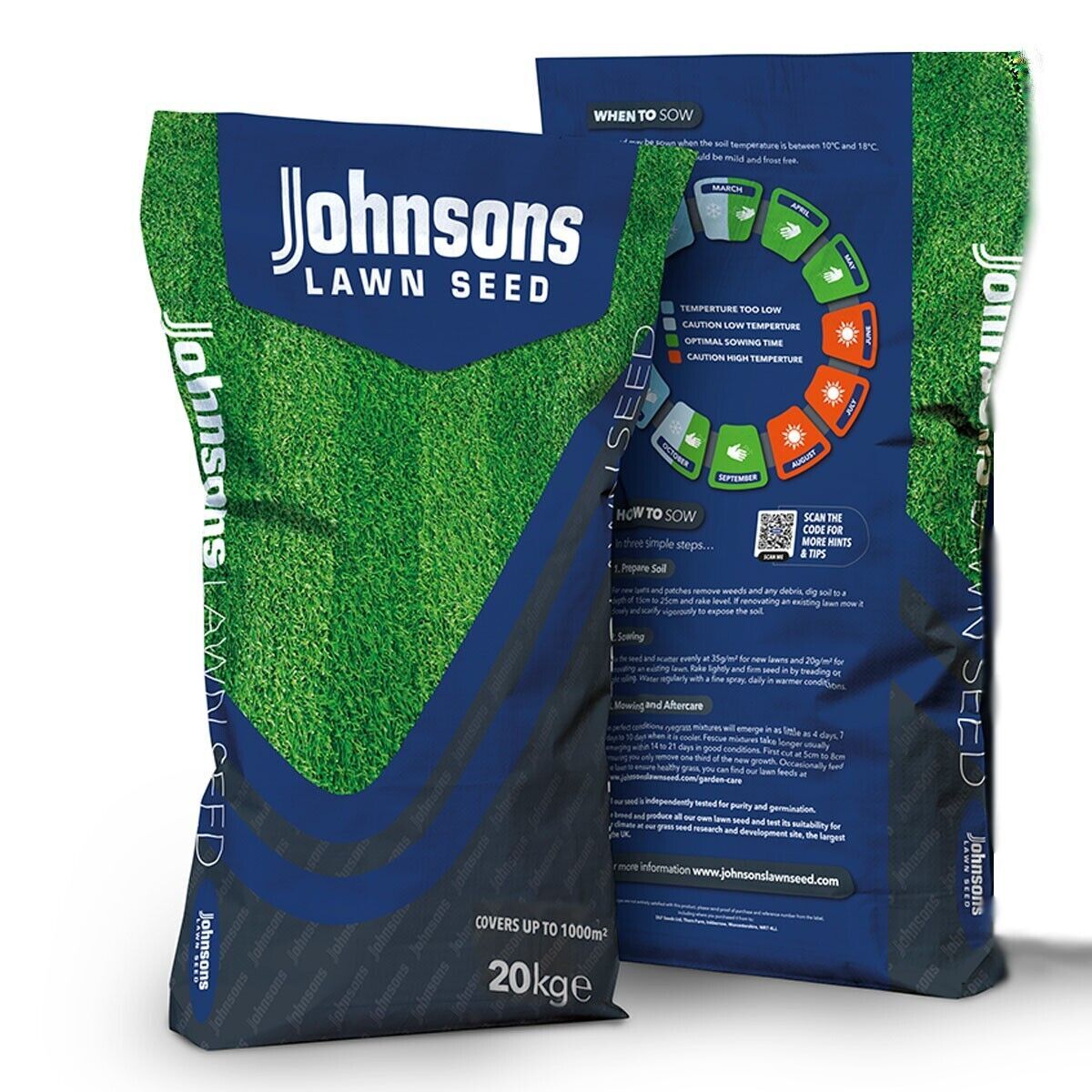 Johnsons Tuffgrass Lawn Seed with 1000sqm Coverage - 20kg Pack Size