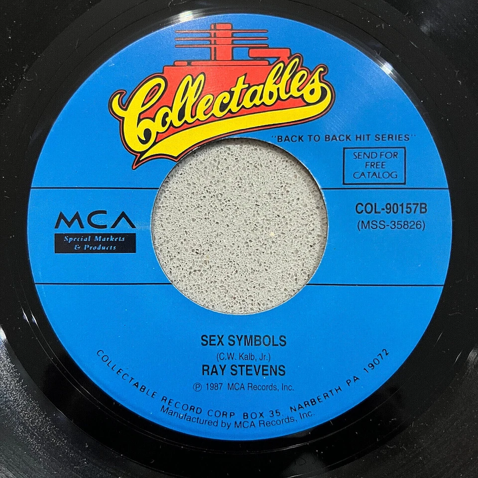 Vinyl Record 7" 45 - Ray Stevens: Surfin' U.S.S.R. [1988] + Sex Symbols [1987] - Image 2 of 4