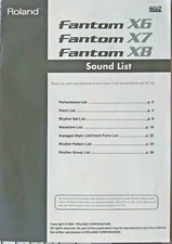 Roland Fantom X6 X7 X8 Synthesizer Keyboard Original Sound List Book Manual # 2.