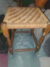 PIĘKNY VINTAGE RETRO BUFET/STOŁEK Z BLATEM RAFFITA CIEMNE DREWNO.. MIARY 16 X 12