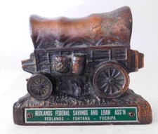 Vintage Banthrico Metal Bank Cover Wagon, Redlands Federal Savings And Loan
