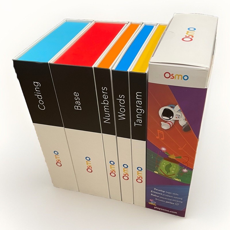 FIVE Osmo learning games & Base, Coding, Coding Jam, Tangram, Numbers, Words