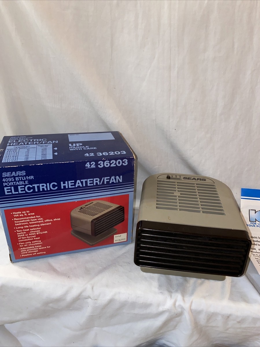Sears Vintage Portable Office Desk Heater Works Well