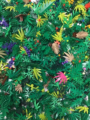 LEGO 1/8TH POUND OF GREENERY PIECES TREES BUSHES LEAVES FOREST BRUSH RANDOM PICK