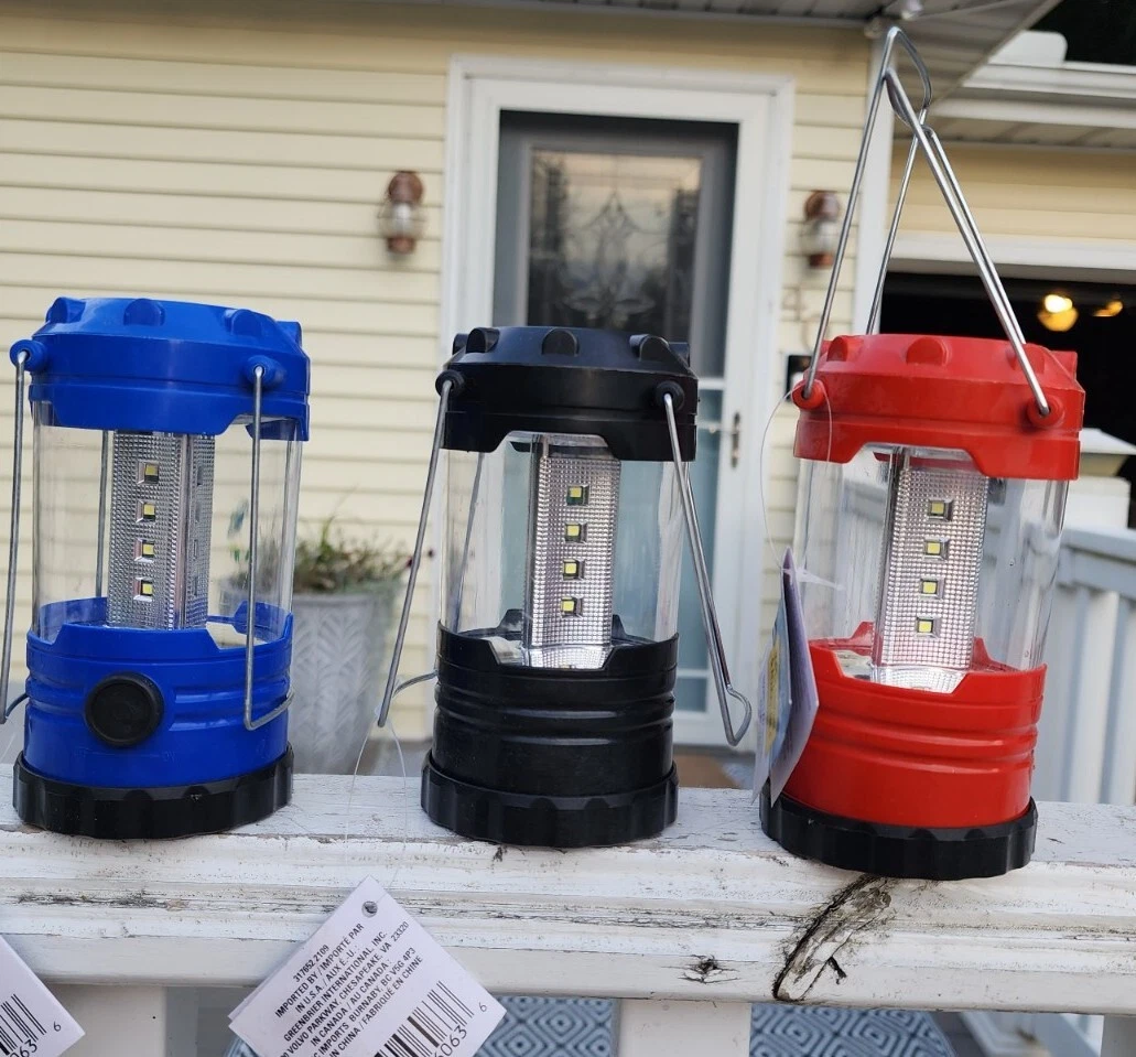 Led lanterns set of 3 portable battery operated camping safety lights  lighweight