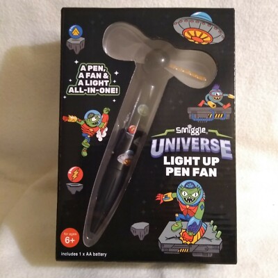 Smiggle Universe Light Up Fan Pen - Brandneu mit AA Batterie Stift Licht Lüfter Neu