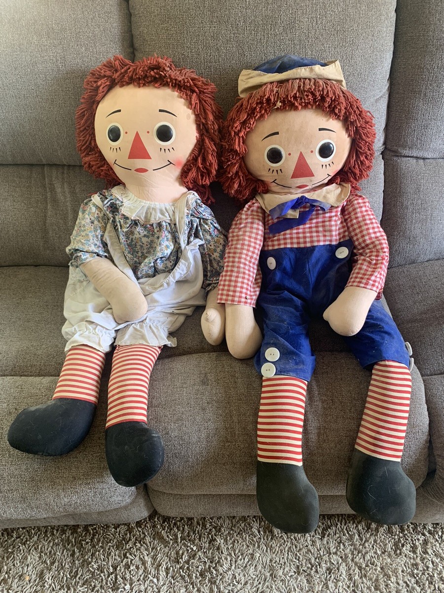 Vintage Knickerbocker Raggedy Ann And Andy 1960s 38 Inch Vintage Knickerbocker Raggedy Ann And Andy 1960s 38 Inch