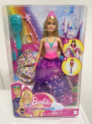 Barbie Dreamtopia 2-in-1 Princess to Mermaid Fashion Transformation Doll NEW