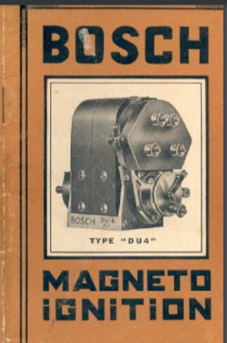 BOSCH DU4 DU "TYPES" MAGNETO Instruction and parts manual 18 pages Comb Bound