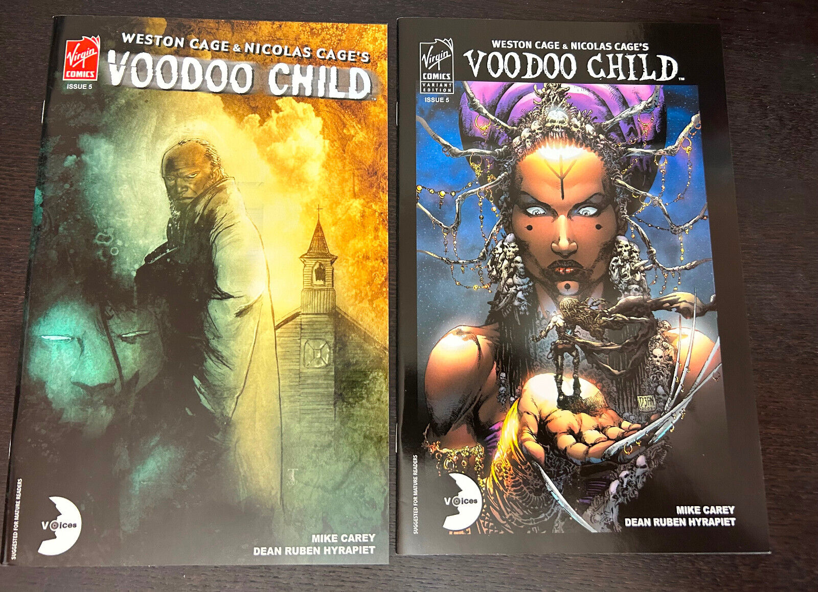 VOODOO CHILD #5 (Virgin Comics 2007) -- 1st Print + Variant -- Nicolas Cage