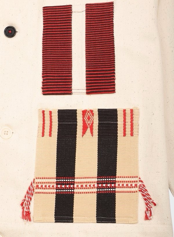 Kardo Bodhi Patchwork Jacket Handwoven Denim Natu… - image 4