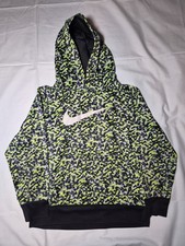 Nike Therma-Fit Boys Pullover Hoodie Bright Green/Gray/Black Size Youth M A865