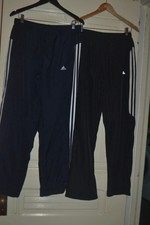 LOT OF 2 BLACK AND NAVY BLUE 3 STRIPES TRACK ATHLETC PANTS BY ADIDAS ~ M