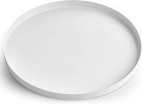 Deko Tablett Weiß Rund Mit 3 Anti Rutsch | Rundes Serviertablett Weiß Design