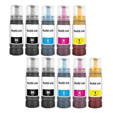10Drucker Tinte Refill für EPSON Ecotank ET-2820 ET-2821 ET-2825 ET-2826 ET-4800