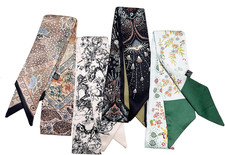 4Pcs Purse Scarf for Handbags Silk Head Scarf for Hair Fashion Skinny Scarf F...