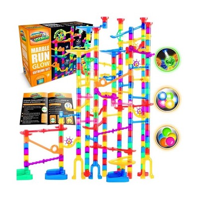 Marble Genius Marble Run Race Track - 300-Piece Multicolor Glow... USA FAST SHIP